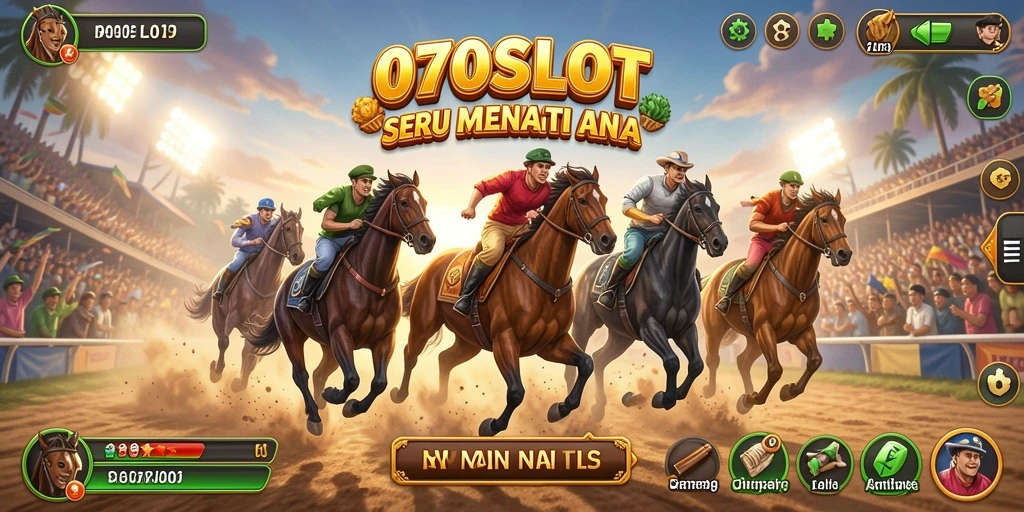 Gameplay balapan menegangkan di 070SLOT dengan mobil yang meluncur cepat.