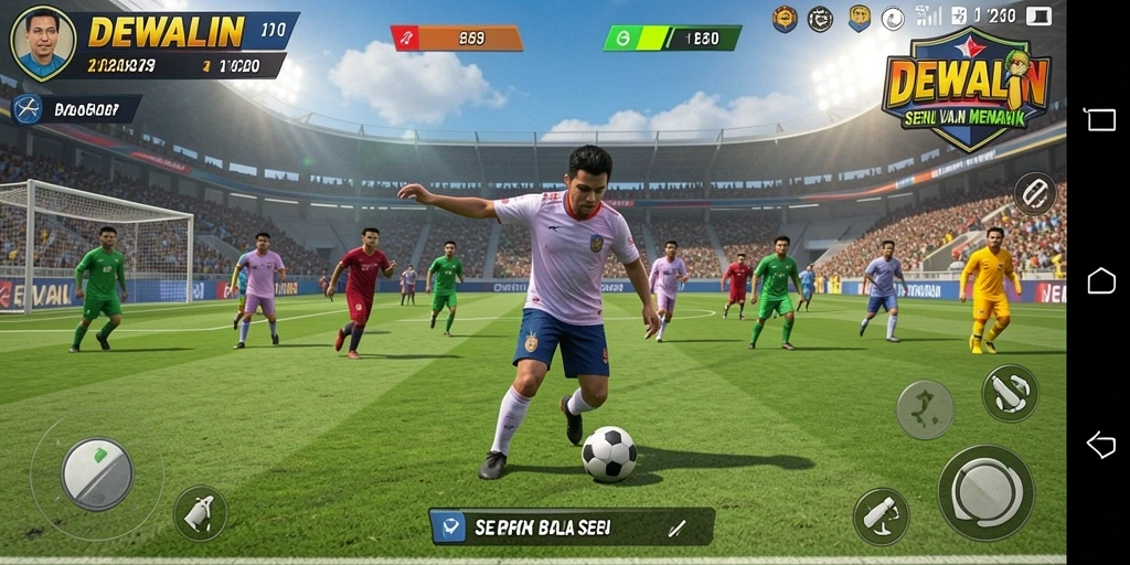 Tampilan permainan sepak bola yang menegangkan dalam DEWALIN.