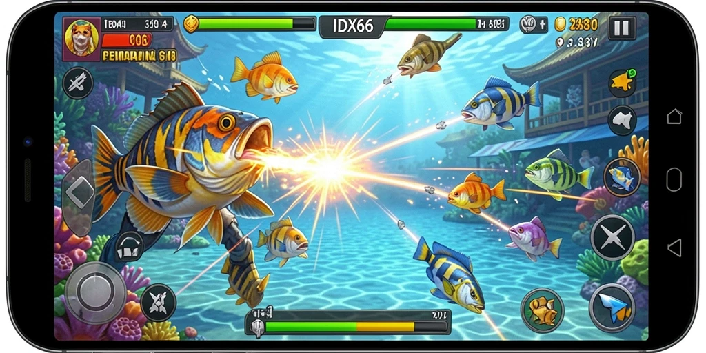 Screenshot menarik gameplay tembak ikan IDX66.