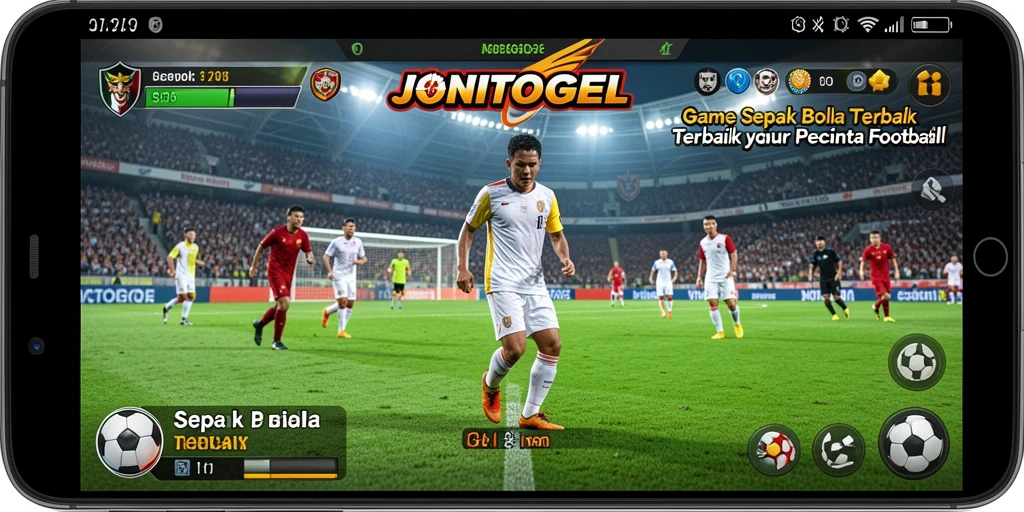 Tampilan gameplay seru di lapangan sepak bola JONITOGEL.