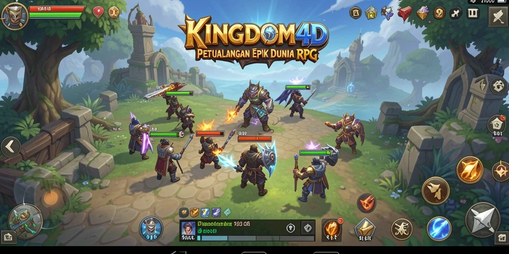 Tangkapan layar menunjukkan pertarungan epik di KINGDOM4D dengan grafis yang menakjubkan.