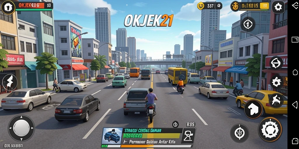 Tampilan gameplay OKJEK21 yang menantang dan strategis.