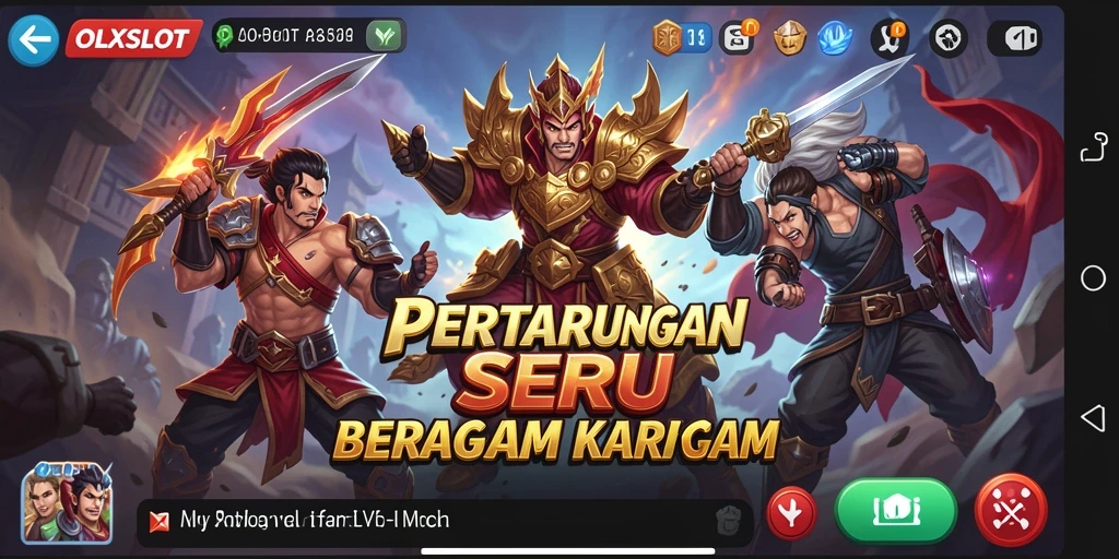 Screenshot gameplay OLXSLOT menampilkan aksi pertarungan yang mendebarkan.