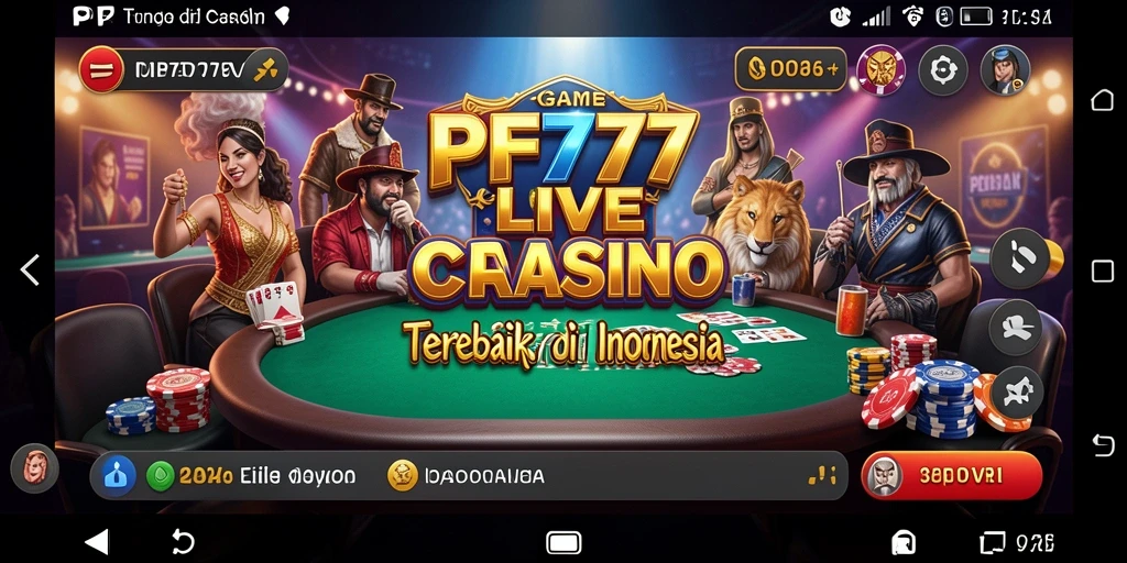 Screenshot gameplay PF777 menunjukkan suasana kasino live yang mengesankan.