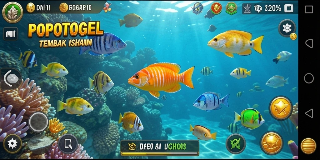 Screenshot utama dari gameplay menarik Tembak Ikan di POPOTOGEL.