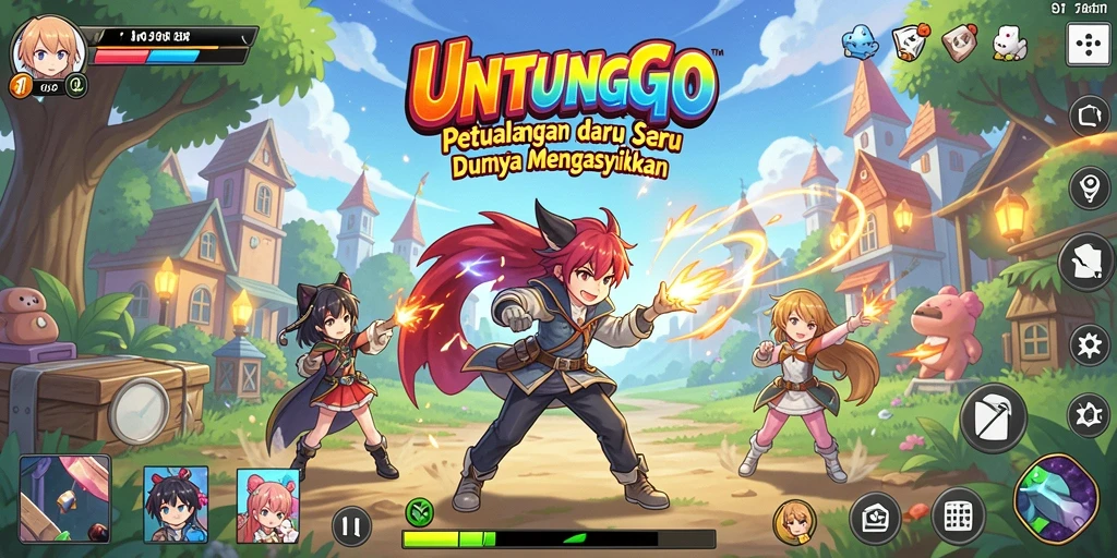 Tampilan gameplay menarik dari UNTUNGGO yang penuh aksi anime.